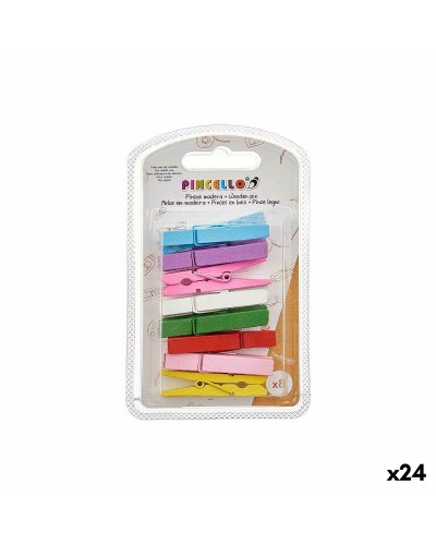 Klemmen Groot Multicolour Hout (24 Stuks)