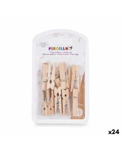 Klemmen Medium Bruin Hout (24 Stuks)