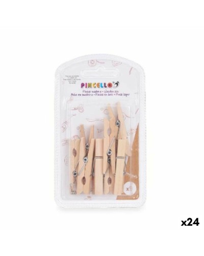 Klemmen Groot Bruin Hout (24 Stuks)