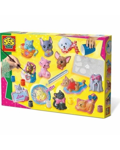 SES Creative Kit Perros y Gatos de Yeso | Actividad DIY Creativa | Crea Figuras de Yeso para Niños
