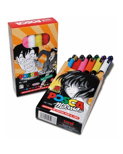 Feutres Uni-Ball Posca Mania PC-1MR : Set Multicolore pour Exprimer la Créativité
