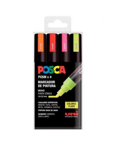 Uppsättning av markörer POSCA PC-5M Fluor Multicolour