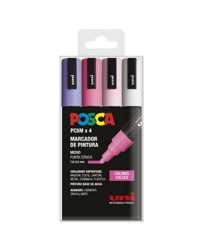 POSCA PC-5M Marker Mittelbreit (1,8–2,5 mm) – Süße Farbtöne – Ideal für Kunst, Hobby und Schreiben
