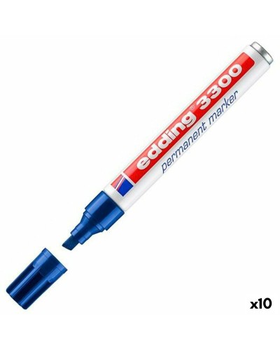 Permanente markeerstift Edding 3300 Blauw 10 Onderdelen (10 Stuks)