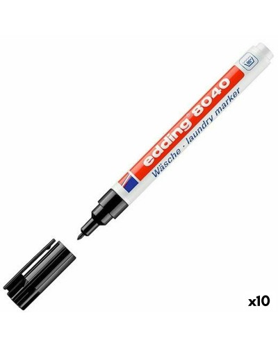 Rotulador Permanente Edding Negro | Paquete de 10 | Resistente al Agua y al Desvanecimiento
