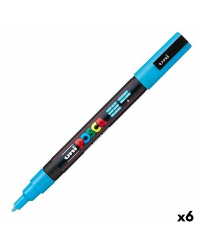 Markeerstift POSCA PC-3M Blauw Licht Blauw (6 Stuks)