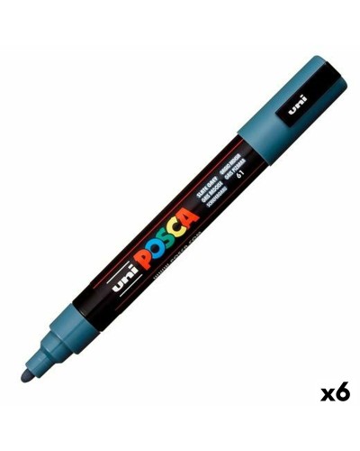 huopakärkiset kynät POSCA PC-5M Tumman harmaa (6 osaa)