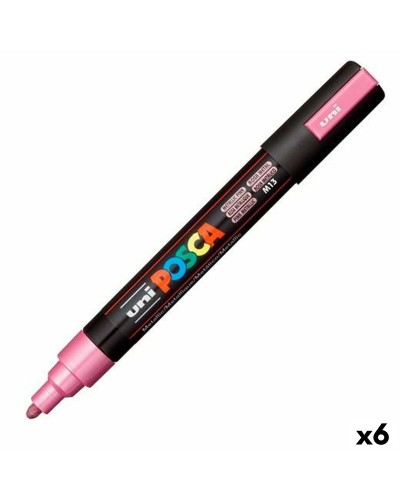 POSCA PC-5M Marker Rosa 6er-Pack - Mittlere Spitze zum Schreiben und Zeichnen
