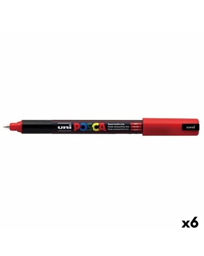 Rotuladores Metálicos POSCA PC-1MR Rojos de 6 Unidades: Ideales para Escribir y Dibujar sobre Superficies Metálicas.
