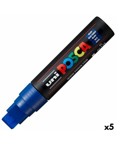 Pennarello POSCA PC-17K Azzurro - Confezione da 5 - Punta Media - Ideale per Scrittura, Disegno e Decorazione