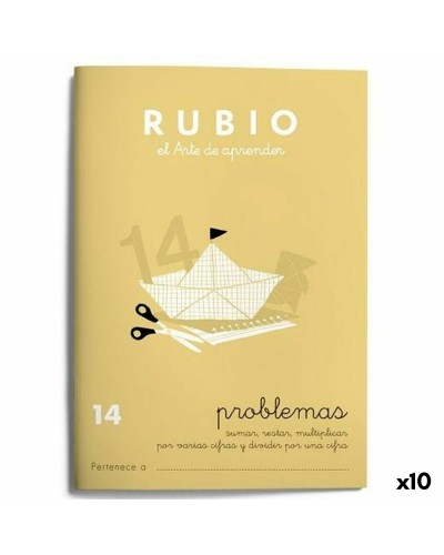 Cuaderno de Matemáticas Rubio Nº14 A5 Español, 20 Hojas por Unidad (10 Unidades)
