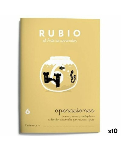Cahier de Mathématiques Rubio A5 20 Feuilles (Paquet de 10), Espagnol
