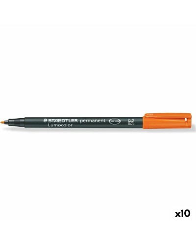 Staedtler Lumocolor 317 M Marcador Permanente Naranja, Paquete de 10
