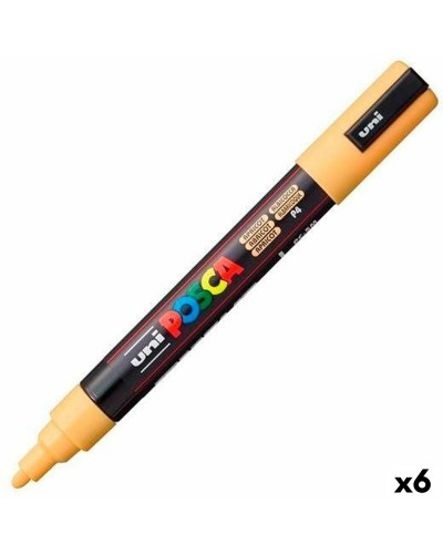 Pennarelli POSCA PC-5M Albicocca, Confezione da 6 - Perfetti per Artisti e Creativi