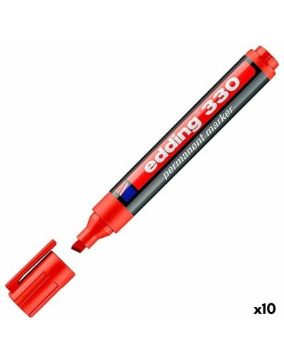 Permanenttimarkkeri Edding 330 Punainen (10 osaa)
