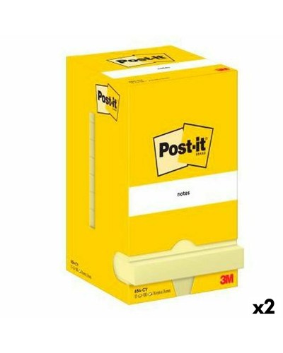 Zelfklevende briefjes Post-it 76 x 76 mm Geel (2 Stuks)