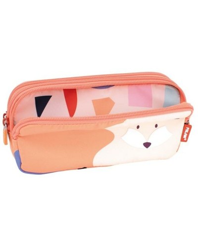 Estuche Naranja Milan Animals | Dimensiones Ideales para Papelería (20 x 11 x 6,5 cm)
