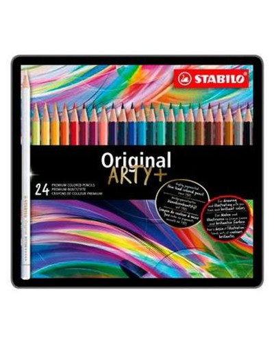 Stabilo Original Crayons de Couleur, Boîte de 24, Assortiment Multicolore pour Dessin et Création
