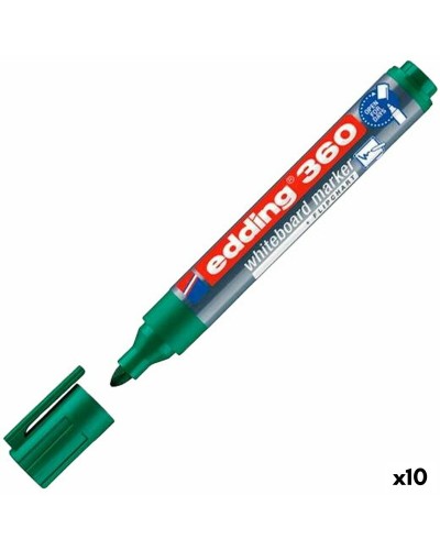 Whiteboard-marker Edding 360 Herlaadbaar Groen (10 Stuks)