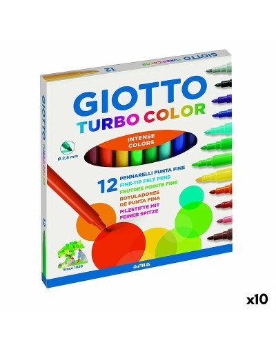 Feutres Giotto Turbo Color, set multicolore de 10
