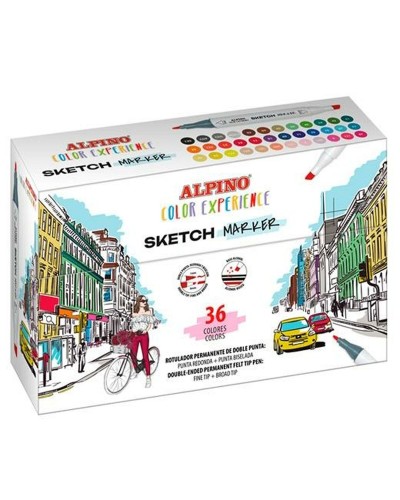 Tussisetti Alpino Sketch Marker Kaksipäinen Monivärinen (4 osaa)