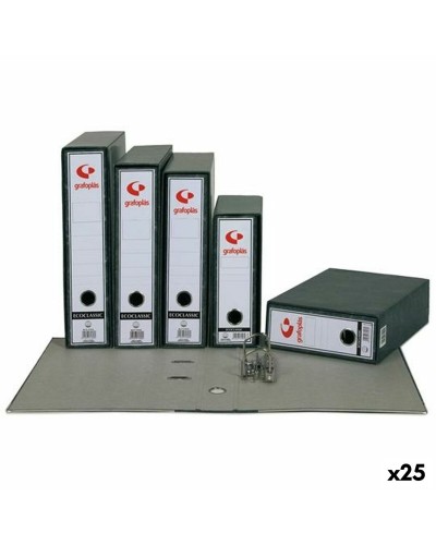 Map met hendelboog Grafoplas Grijs A4 (25 Stuks)