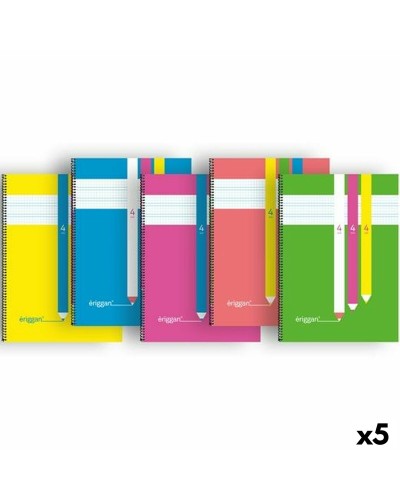 Cahier Eriggan A4 Lignes 80 Pages. Lot de 5
