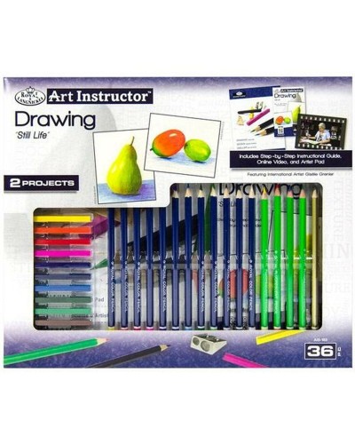 Royal & Langnickel Art Instructor : Kit de Dessin Professionnel de 36 Pièces pour Artistes et Amateurs
