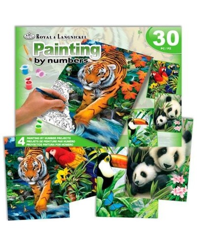 Set voor verven op nummer Royal & Langnickel Jungle 30 Onderdelen