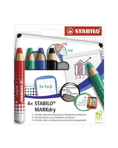 Stabilo Markdry Deckmarker 4er Set, Mehrfarbig
