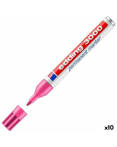 Rotulador Permanente Rosa Edding 3000, Paquete de 10
