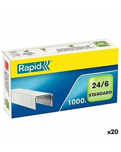 Agrafes Rapid 24/6 de 6 mm - Pack Économique de 20 Unités
