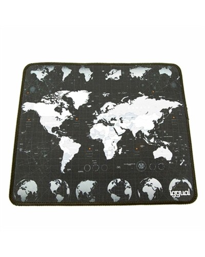 Tapis de Souris Mappemonde Noir/Blanc - Optique/Laser - Gaming/Bureau
