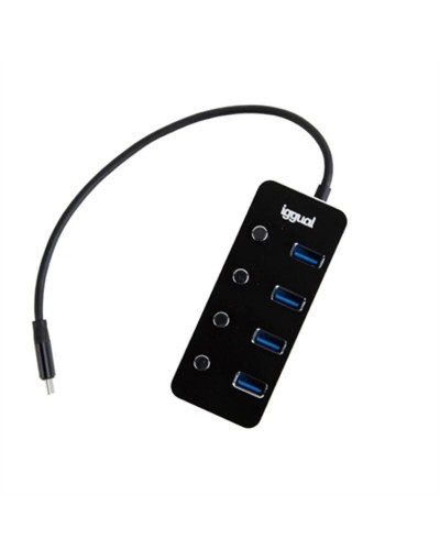 iggual Hub USB 3.0 4 Ports Compact - Transfert Rapide de Données
