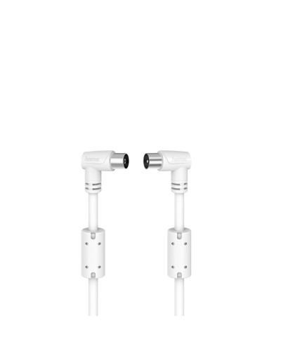 Hama TV Coaxial Antenna Cable - White - High Quality - Optimized Connectors
