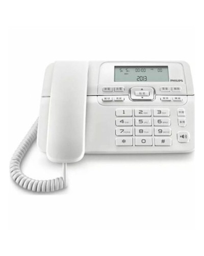 Philips M20W Teléfono Fijo Blanco: Pantalla, Manos Libres, Fácil de Usar
