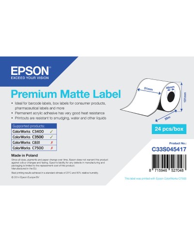 Rollo de Papel Térmico Epson C33S045417 para Impresoras Fiscales (1 Rollo)
