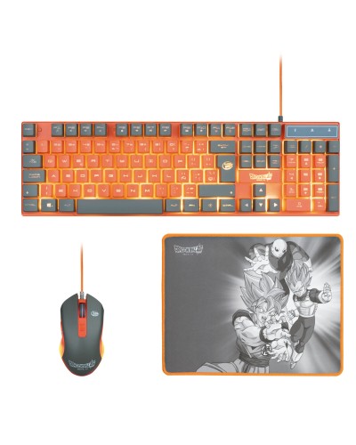 FR-TEC Dragon Ball: Qwerty Spanische Tastatur und Maus - Oranges Design
