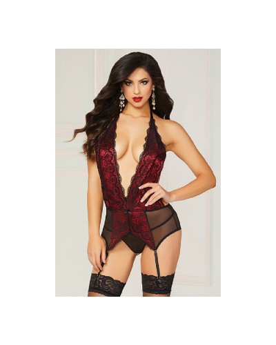 Seven Til Midnight Corsé Negro/Rojo: Sexy, Talla Única - Lencería Seductiva
