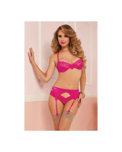 Seven Til Midnight Coral Lingerie Set 3 Pcs - Sensual & Elegant
