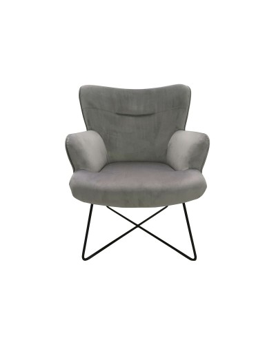 Fåtölj DKD Home Decor Grå Metall 67 x 81 x 87 cm