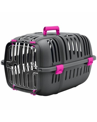 Ferplast JET 10 Pequeño - Transportín Robusto para Mascotas, Gris Oscuro
