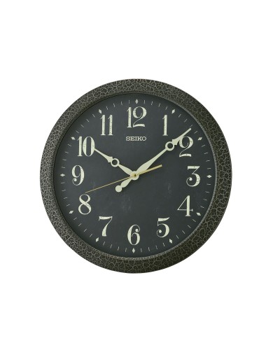 Seiko Black Analog Plastic Wall Clock QXA815K
