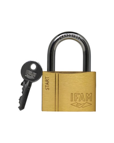 IFAM SR50 Brass and Steel Padlock, Dimensions 1.38 x 4.77 x 3.5 cm, High Security
