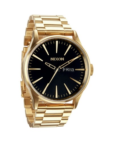 Nixon Time Teller Herrenuhr Schwarz und Gold - Elegantes Design
