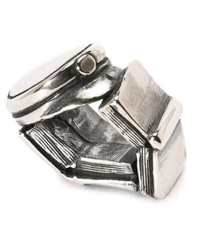 Trollbeads Women's Silver Glass Dark Brown Bead - Charm Jewelry
