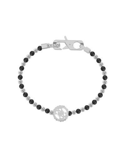 Guess Men's Bracelet JUMB03037JWSTBKS Black Steel Mesh Logo
