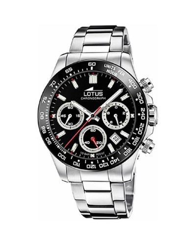 Lotus Men's Watch 18912/6: Black Silver, Elegant Design
