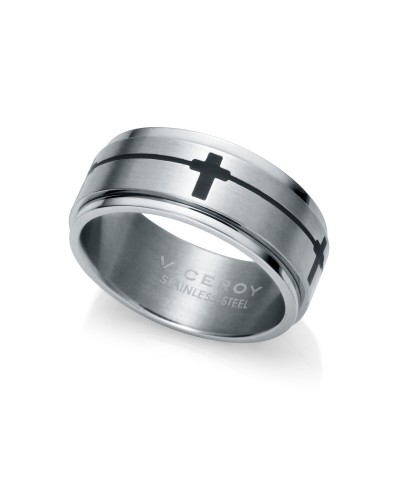 Virrey Anillo Hombre Acero Inoxidable Negro Talla 26 - Elegante y Resistente
