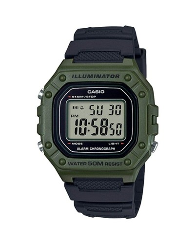 Horloge Heren Casio W-218H-3AVEF Zwart Groen